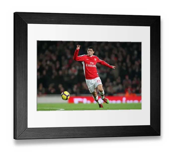 Framed Print : Denilson (Arsenal). Arsenal 4: 2 Bolton Wanderers. Barclays Premier League