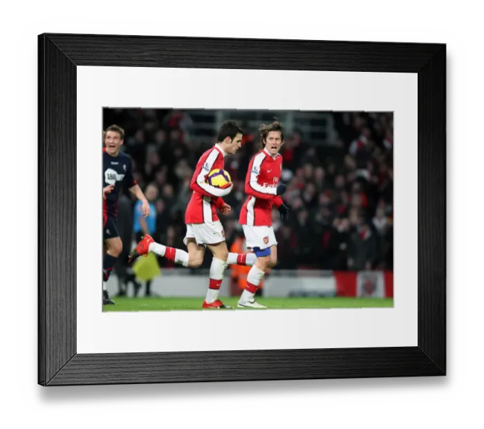 Framed Print : Rosicky and Fabregas: Unforgettable Moment as Arsenal Scores First Goal Against Bolton (4:2), Barclays Premier League, 2010 Framed Print : Rosicky and Fabregas: Unforgettable Moment as Arsenal Scores First Goal Against Bolton (4:2), Barclays Premier League, 2010