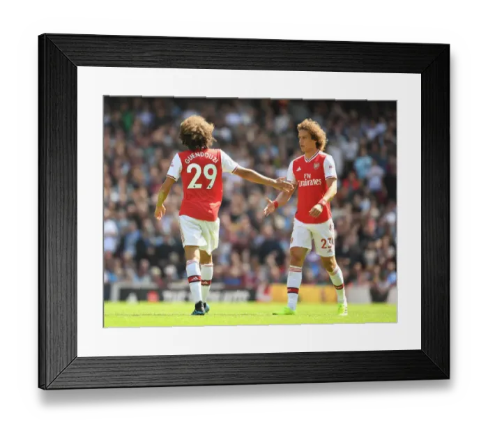 Framed Print : Arsenal FC vs Burnley FC: Matteo Guendouzi and David Luiz in Action, Premier League 2019-20 Framed Print : Arsenal FC vs Burnley FC: Matteo Guendouzi and David Luiz in Action, Premier League 2019-20