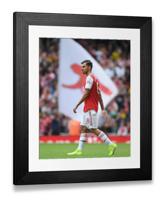 Framed Print : Arsenal's Dani Ceballos Reacts After Arsenal FC vs Burnley FC, Premier League 2019-20