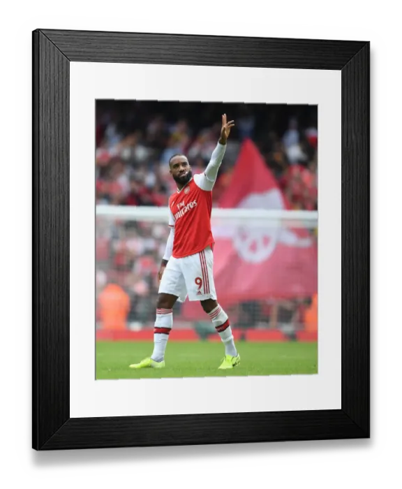 Framed Print : Arsenal's Alex Lacazette Celebrates with Fans after Victory over Burnley
