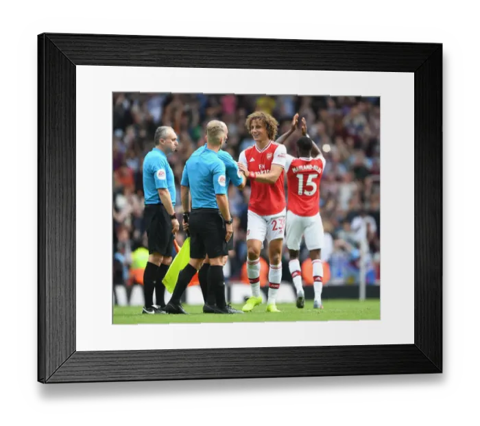 Framed Print : Arsenal's David Luiz Shakes Hands with Officials After Arsenal v Burnley Match Framed Print : Arsenal's David Luiz Shakes Hands with Officials After Arsenal v Burnley Match