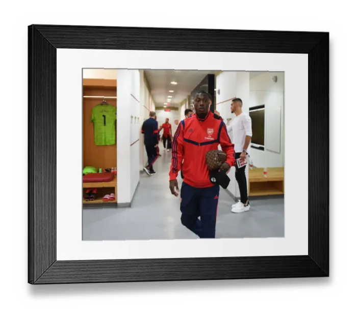 Framed Print : Arsenal FC: Nicolas Pepe's Pre-Match Routine vs Burnley (2019-20)