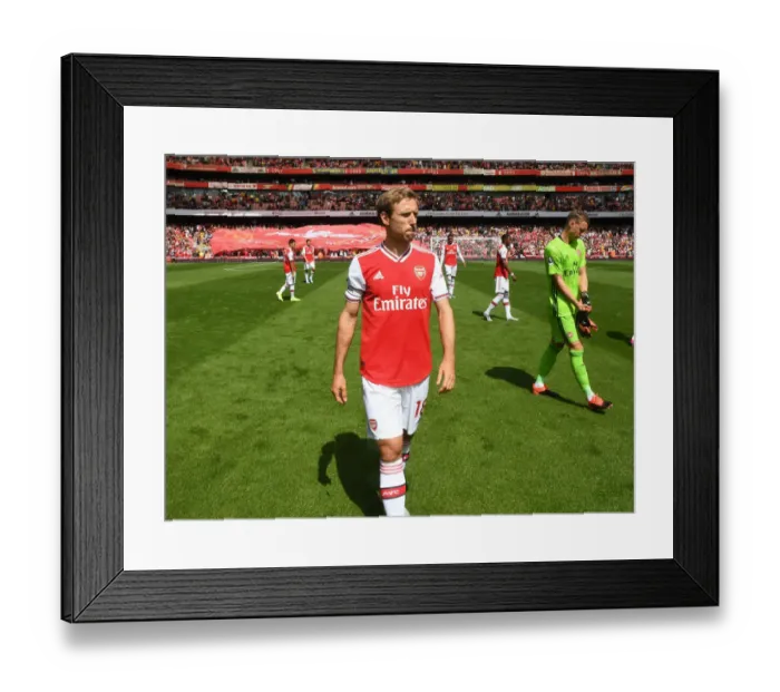 Framed Print : Arsenal's Nacho Monreal Pre-Match at Emirates Stadium vs Burnley (Premier League 2019-20)