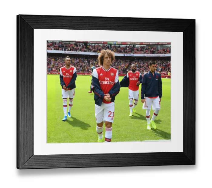 Framed Print : Arsenal's David Luiz Ready for Arsenal v Burnley Clash (2019-20)