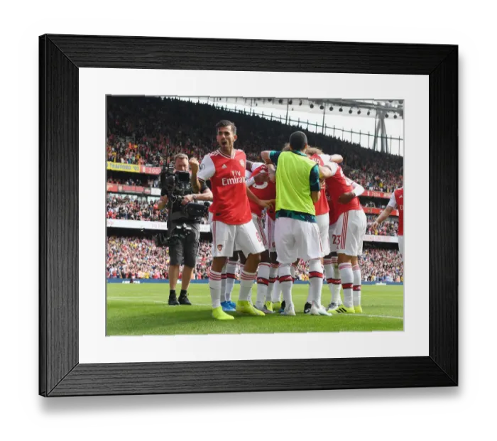 Framed Print : Dani Ceballos Scores and Celebrates His Second Goal for Arsenal Against Burnley (2019-20 Premier League)