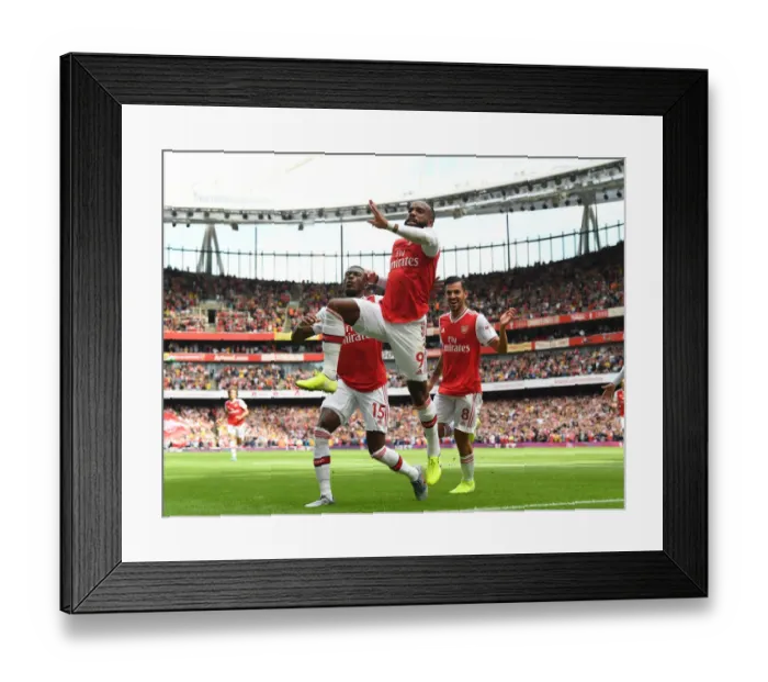 Framed Print : Arsenal's Lacazette Scores Thrilling Opener in Premier League Debut Against Burnley Framed Print : Arsenal's Lacazette Scores Thrilling Opener in Premier League Debut Against Burnley