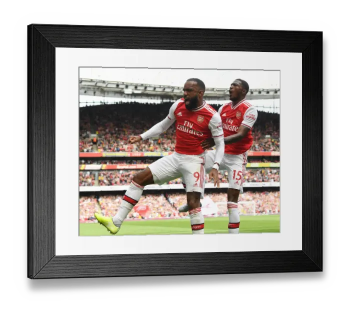 Framed Print : Arsenal's Lacazette and Maitland-Niles Celebrate First Goal vs Burnley (2019-20) Framed Print : Arsenal's Lacazette and Maitland-Niles Celebrate First Goal vs Burnley (2019-20)