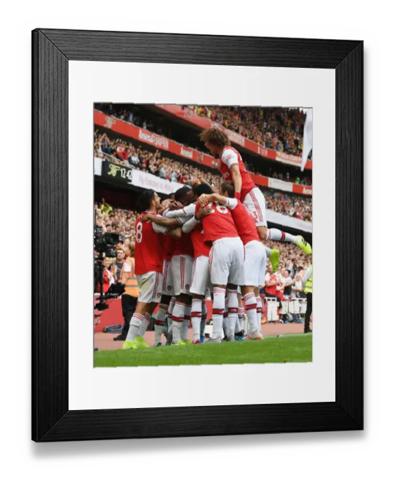 Framed Print : Arsenal Celebrate First Goal Against Burnley in 2019-20 Premier League Framed Print : Arsenal Celebrate First Goal Against Burnley in 2019-20 Premier League