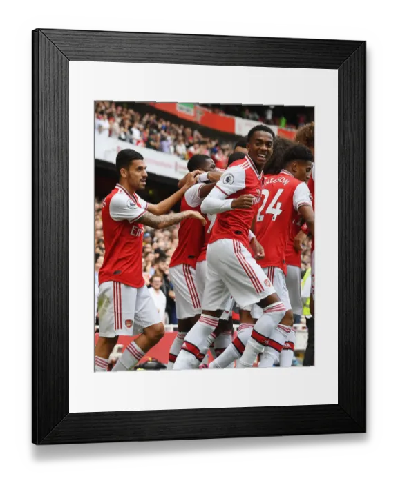 Framed Print : Arsenal's Joe Willock Scores First Goal of the Season Against Burnley in Premier League Framed Print : Arsenal's Joe Willock Scores First Goal of the Season Against Burnley in Premier League