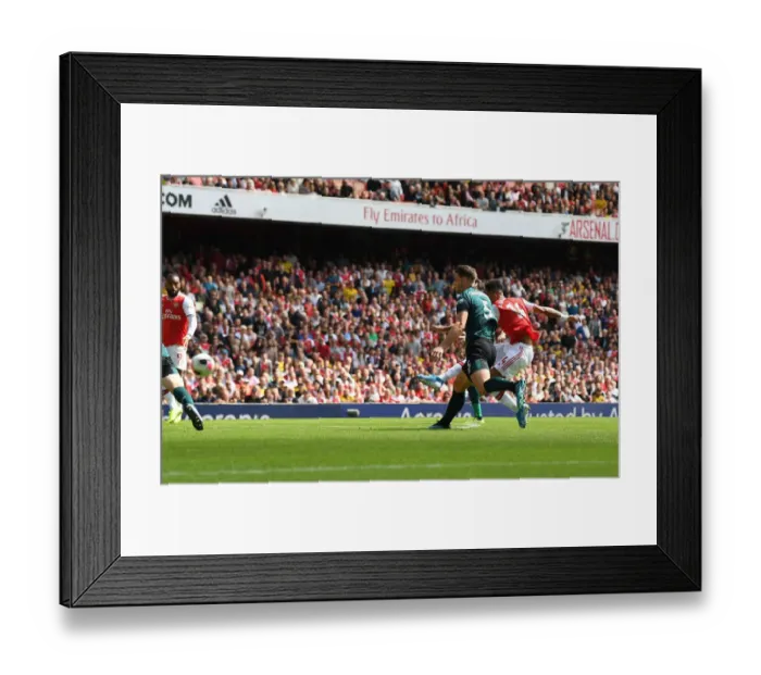 Framed Print : Arsenal's Aubameyang Scores Second Goal vs Burnley in 2019-20 Premier League