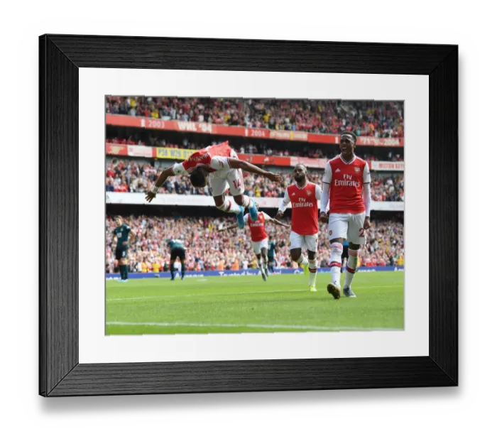 Framed Print : Arsenal's Aubameyang Scores Second Goal Against Burnley in 2019-20 Premier League