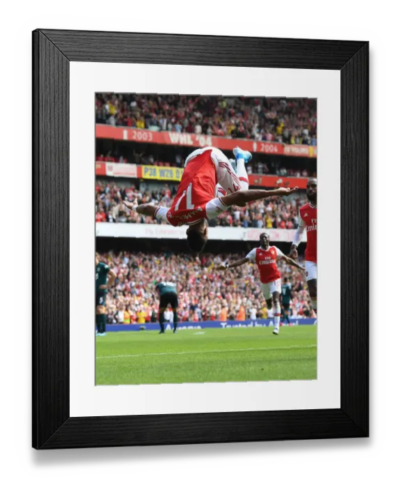 Framed Print : Arsenal's Aubameyang Scores Second Goal Against Burnley in 2019-20 Premier League