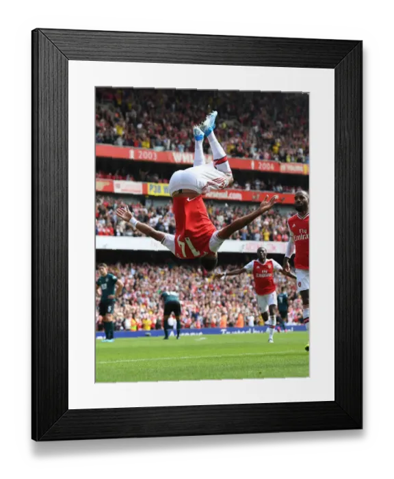 Framed Print : Arsenal's Aubameyang Scores Second Goal Against Burnley in 2019-20 Premier League