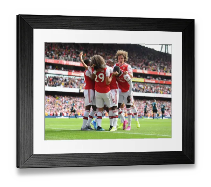 Framed Print : Arsenal Celebrate Second Goal Against Burnley in 2019-20 Premier League