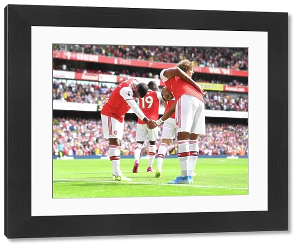 Arsenal's Aubameyang and Lacazette Celebrate Goal Scoring Duo Against Burnley (2019-20)