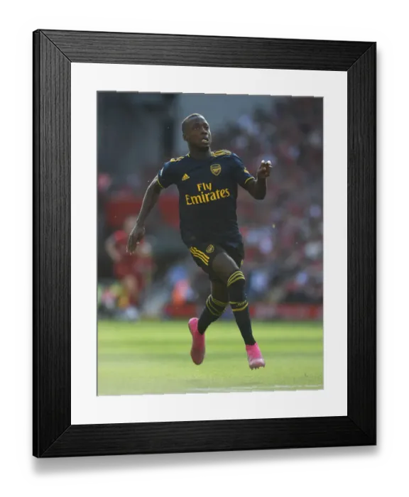 Framed Print : Pepe Faces Liverpool: Arsenal vs. Liverpool, Premier League 2019-2020