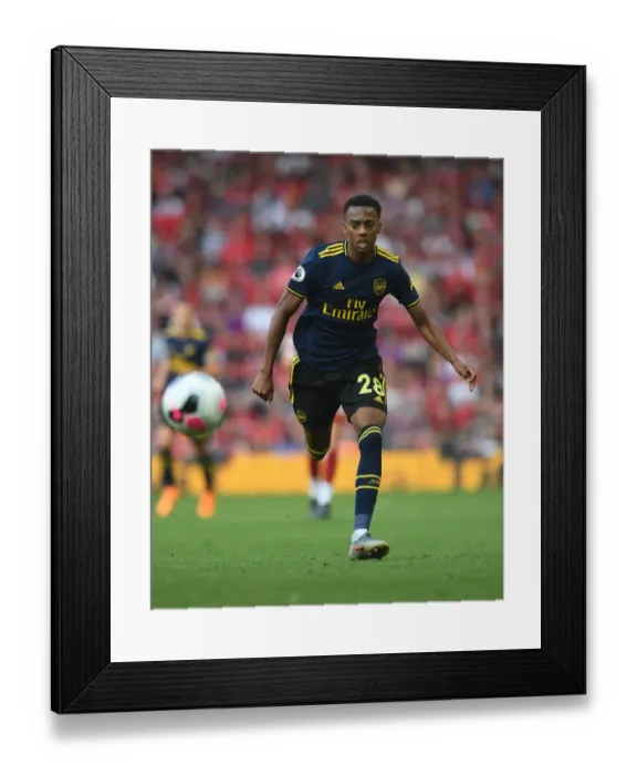 Framed Print : Joe Willock Faces Off Against Liverpool: Arsenal vs. Liverpool, Premier League 2019-2020