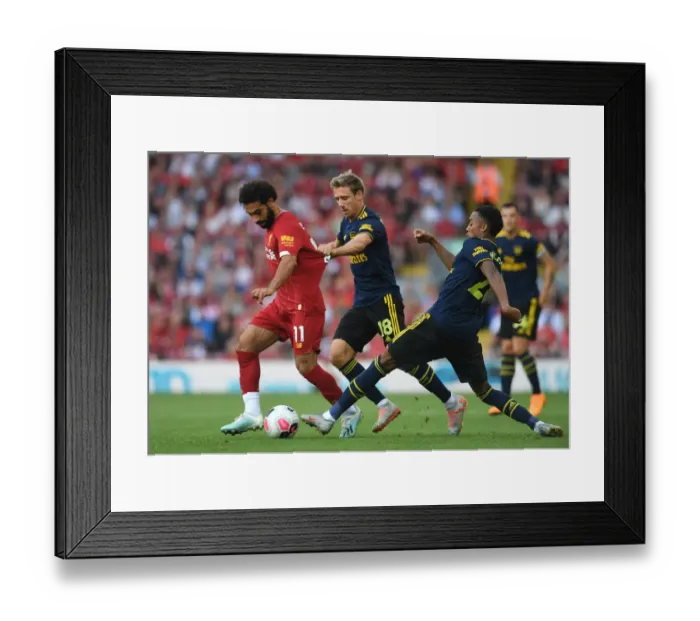 Framed Print : Clash at Anfield: Liverpool vs. Arsenal - Salah vs. Arsenal Defenders Framed Print : Clash at Anfield: Liverpool vs. Arsenal - Salah vs. Arsenal Defenders