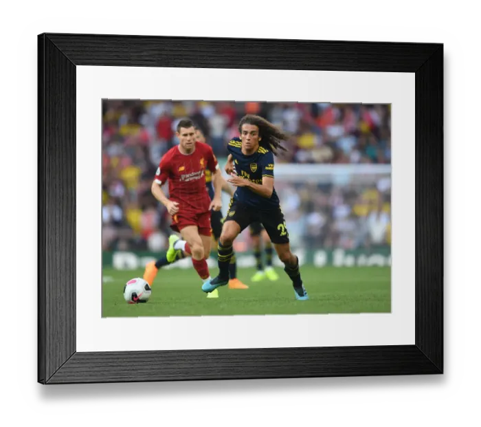Framed Print : Guendouzi at Anfield: Liverpool vs. Arsenal, Premier League 2019-20