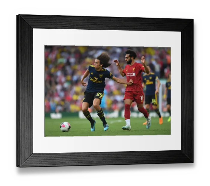 Framed Print : Guendouzi vs. Salah: Battle at Anfield - Liverpool vs. Arsenal, Premier League 2019-20