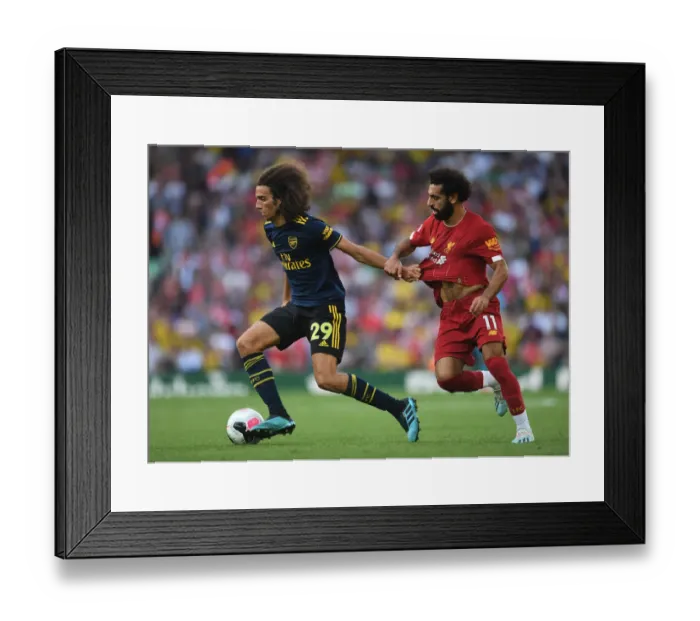 Framed Print : Clash of Titans: Salah vs. Guendouzi - Liverpool vs. Arsenal, Premier League 2019-20