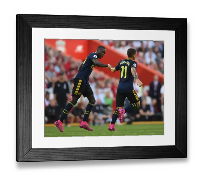 Framed Print : Arsenal's Torreira and Pepe: Unstoppable Duo Score Against Liverpool, 2019-20 Premier League