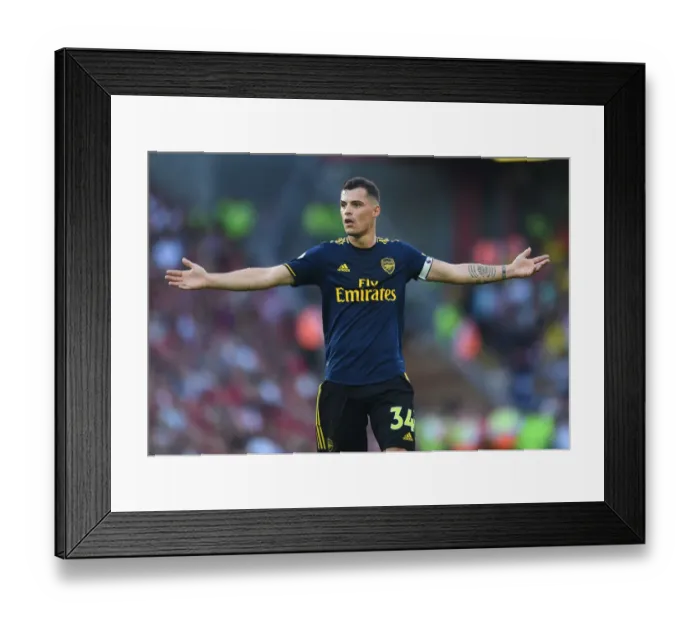Framed Print : Xhaka's Intense Battle: Liverpool vs. Arsenal, Premier League 2019-20 Framed Print : Xhaka's Intense Battle: Liverpool vs. Arsenal, Premier League 2019-20