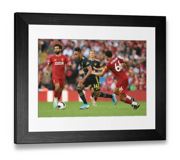 Framed Print : Clash of Titans: Aubameyang vs. Alexander-Arnold - Premier League Showdown: Arsenal vs. Liverpool (2019-20) Framed Print : Clash of Titans: Aubameyang vs. Alexander-Arnold - Premier League Showdown: Arsenal vs. Liverpool (2019-20)