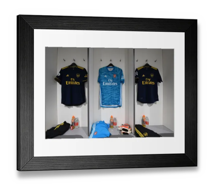 Framed Print : Arsenal's Anfield Showdown: Behind the Scenes in the Changing Room (Liverpool vs Arsenal, Premier League 2019-20)