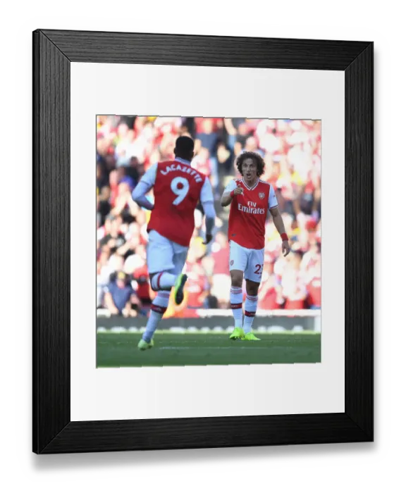 Framed Print : Unforgettable: Lacazette and David Luiz's Epic Goal Celebration vs. Tottenham (2019-20)