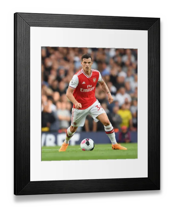 Framed Print : Granit Xhaka: Arsenal vs. Tottenham Hotspur, 2019-20 Premier League - In Action Framed Print : Granit Xhaka: Arsenal vs. Tottenham Hotspur, 2019-20 Premier League - In Action