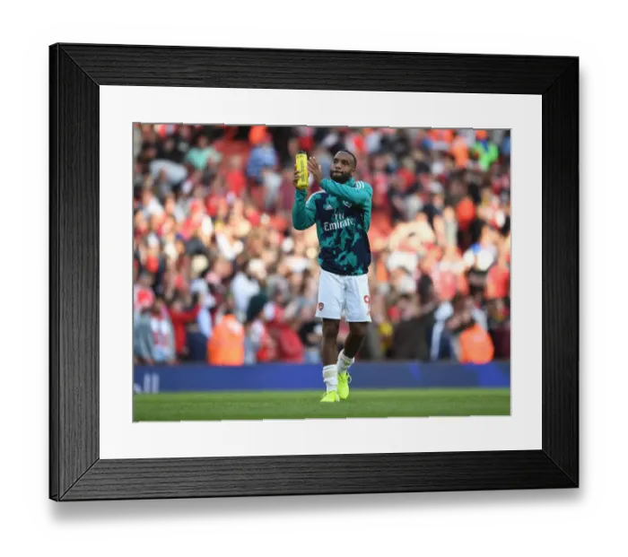 Framed Print : Arsenal's Alex Lacazette Celebrates with Fans after Derby Win vs. Tottenham, 2019-20 Premier League