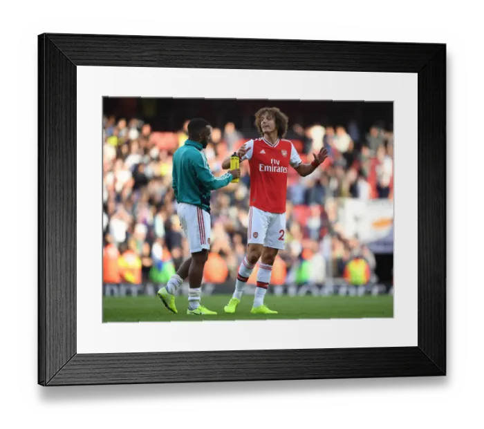 Framed Print : Arsenal's Glory: Lacazette and Luiz Celebrate Derby Victory over Tottenham (2019-20)