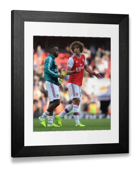 Framed Print : Arsenal's Unforgettable Victory: Lacazette and Luiz Celebrate Overcoming Tottenham (2019-20)