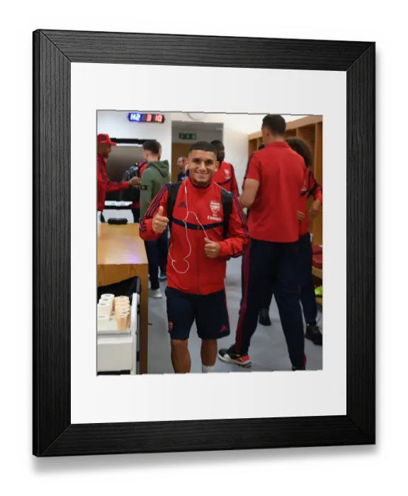 Framed Print : Arsenal FC: Lucas Torreira's Focus before the Arsenal v Tottenham Premier League Clash
