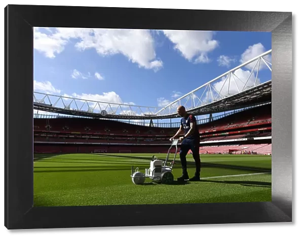 Arsenal vs. Tottenham: Pre-Match Pitch Preparation at Emirates Stadium, 2019-20 Premier League