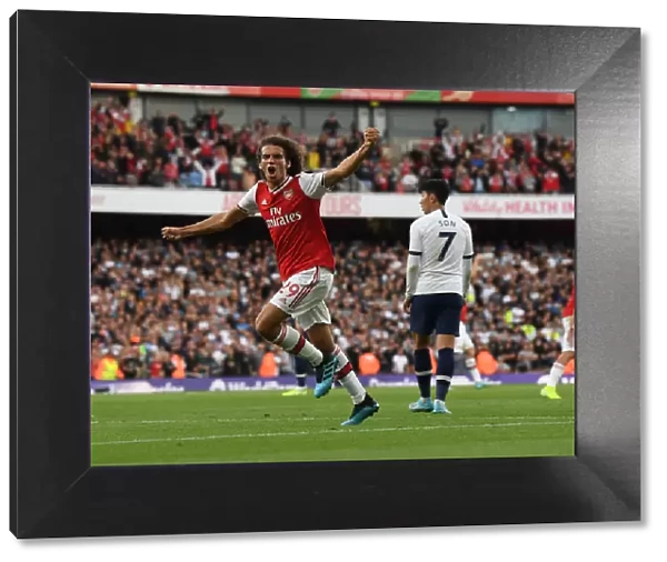 Arsenal Celebrate Aubameyang's Goal: Arsenal FC vs. Tottenham Hotspur, Premier League 2019-20