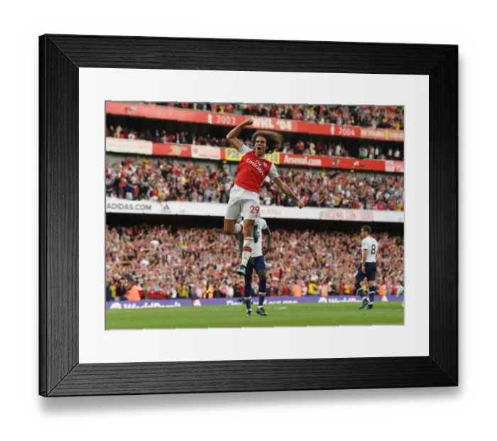 Framed Print : Arsenal's Aubameyang Scores Brace in Derby Win over Tottenham Framed Print : Arsenal's Aubameyang Scores Brace in Derby Win over Tottenham