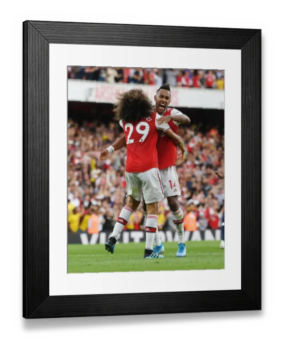 Framed Print : Arsenal's Aubameyang Scores Brace: Gunners Edge Past Tottenham in 2019-20 Premier League Thriller