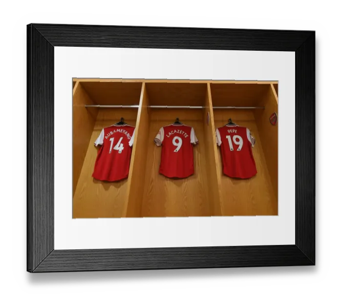 Framed Print : Arsenal's Deadly Trio: Aubameyang, Lacazette, and Pepe Unite for Arsenal vs. Tottenham Showdown (2019-20)