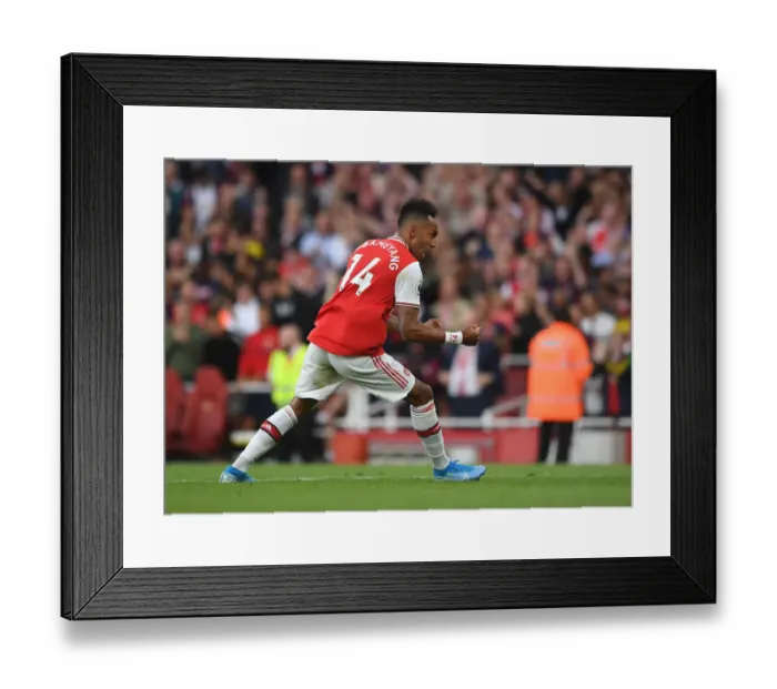 Framed Print : Aubameyang's Brace: Arsenal Triumphs Over Tottenham in the 2019-20 Premier League