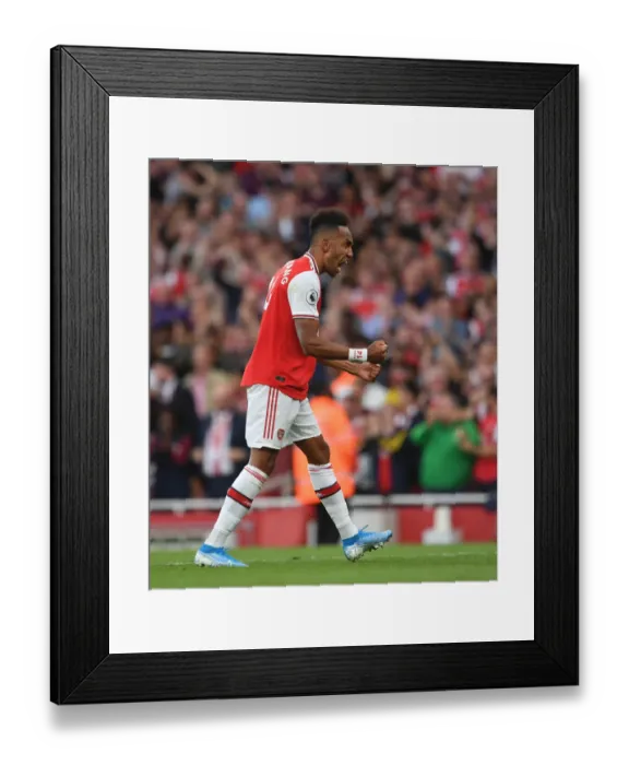 Framed Print : Aubameyang Scores the Winning Goal: Arsenal 2-1 Tottenham (2019-20)