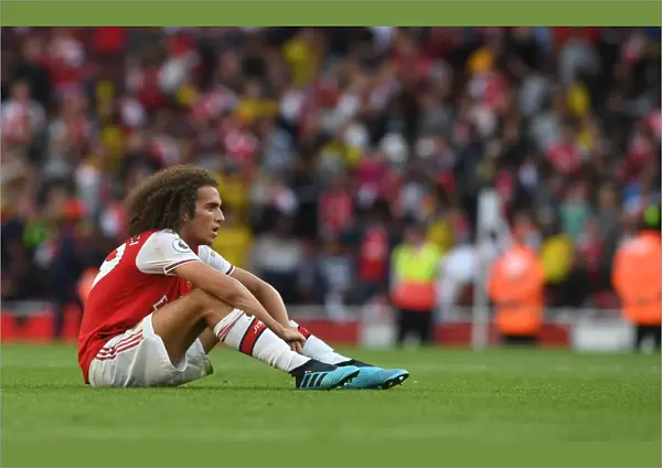 Arsenal's Matteo Guendouzi Reacts After Arsenal FC vs. Tottenham Hotspur, Premier League 2019-20