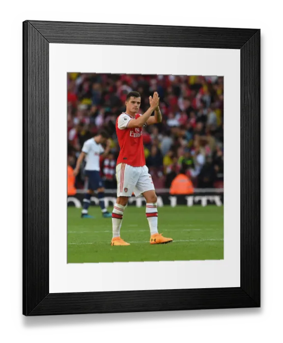 Framed Print : Granit Xhaka's Reaction: Arsenal vs. Tottenham, Premier League 2019-20