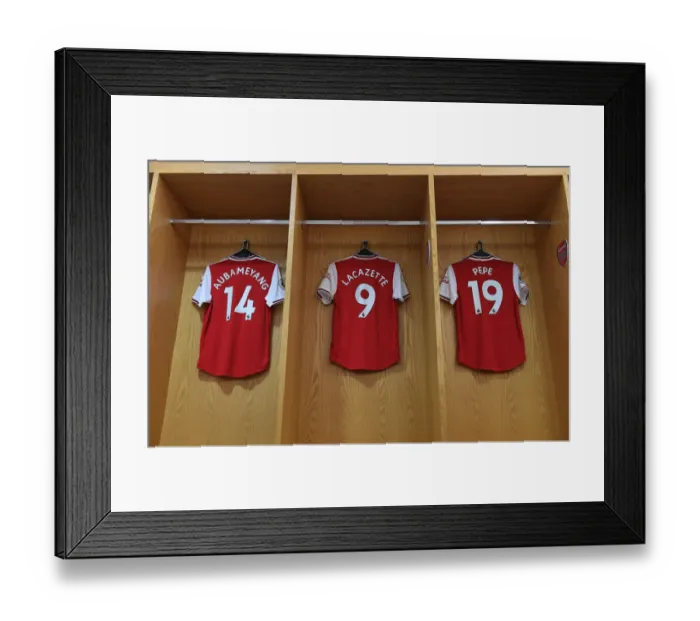 Framed Print : Arsenal's Deadly Trio: Aubameyang, Lacazette, and Pepe Unite Before Arsenal vs. Tottenham (2019-2020)