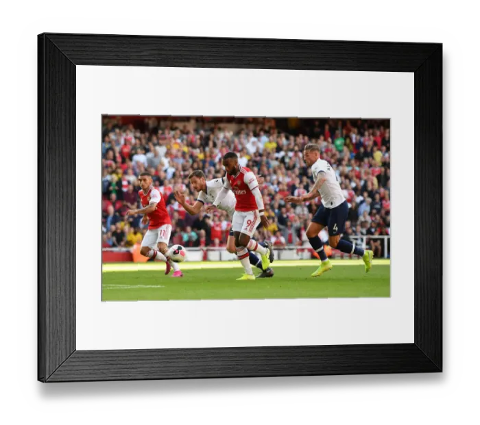 Framed Print : Alexandre Lacazette Scores First Goal: Arsenal vs. Tottenham, Premier League 2019-20
