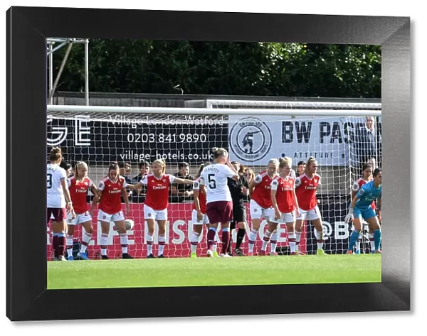 Arsenal Women Guard Indirect Free Kick Against West Ham United in WSL Action