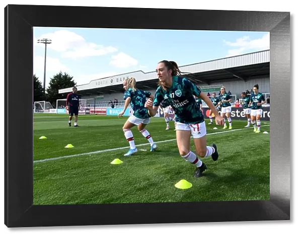 Arsenal Women's Squad Prepares for West Ham United Clash: Training at Meadow Park