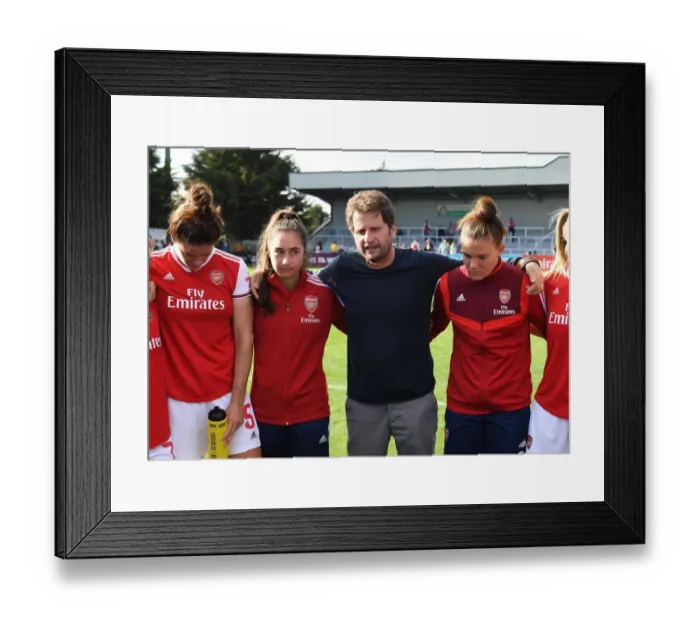 Framed Print : Arsenal Women's Manager Joe Montemurro Addresses Team in Post-Match Huddle (Arsenal Women vs West Ham United, 2019-20) Framed Print : Arsenal Women's Manager Joe Montemurro Addresses Team in Post-Match Huddle (Arsenal Women vs West Ham United, 2019-20)